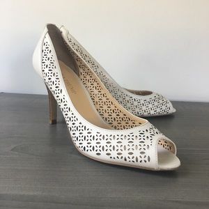 Ivanka Trump 8M White Cutout Heels